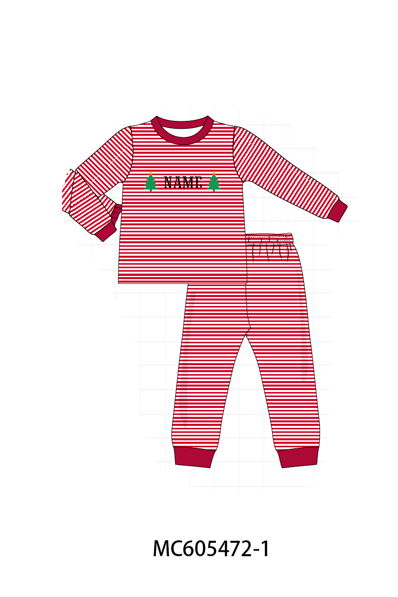 PO93 Christmas stripe tree santa monogram embroidery collection - ETA mid-November to LC