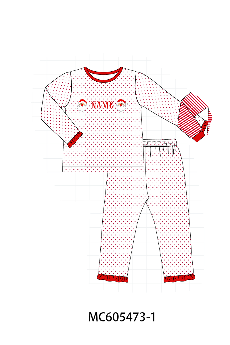 PO93 Christmas stripe tree santa monogram embroidery collection - ETA mid-November to LC