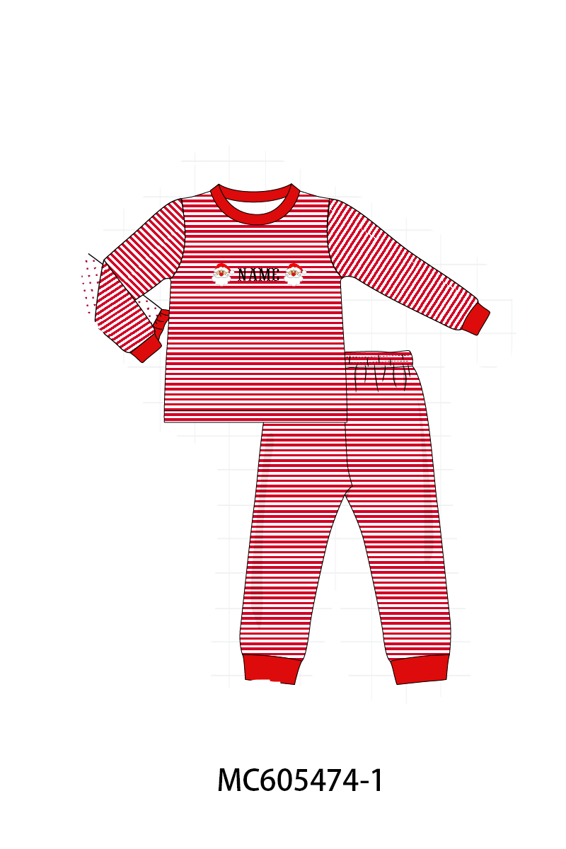 PO93 Christmas stripe tree santa monogram embroidery collection - ETA mid-November to LC