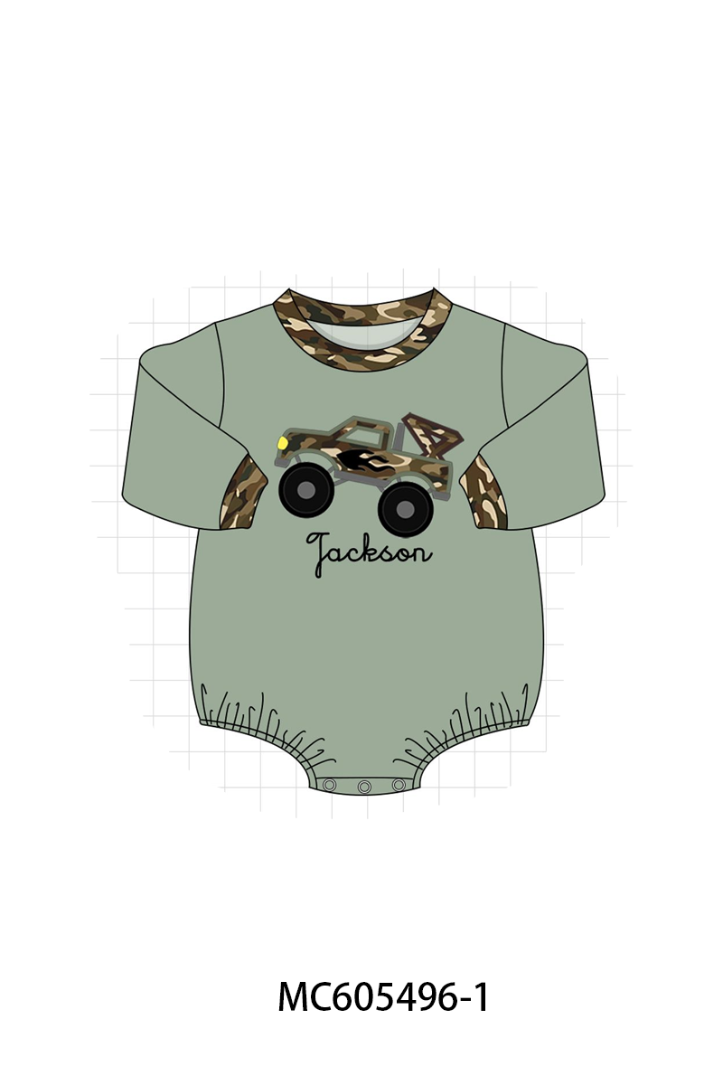 PO93 Gren leopard truck applique monogram embroidery collection - ETA mid-November to LC