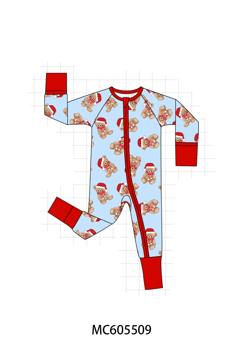 PO93 Pink&blue christmas teddy bamboo collection - ETA mid-November to LC