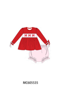 PO95 Red&navy valentine's day bow train embroidery collection - ETA early December to LC