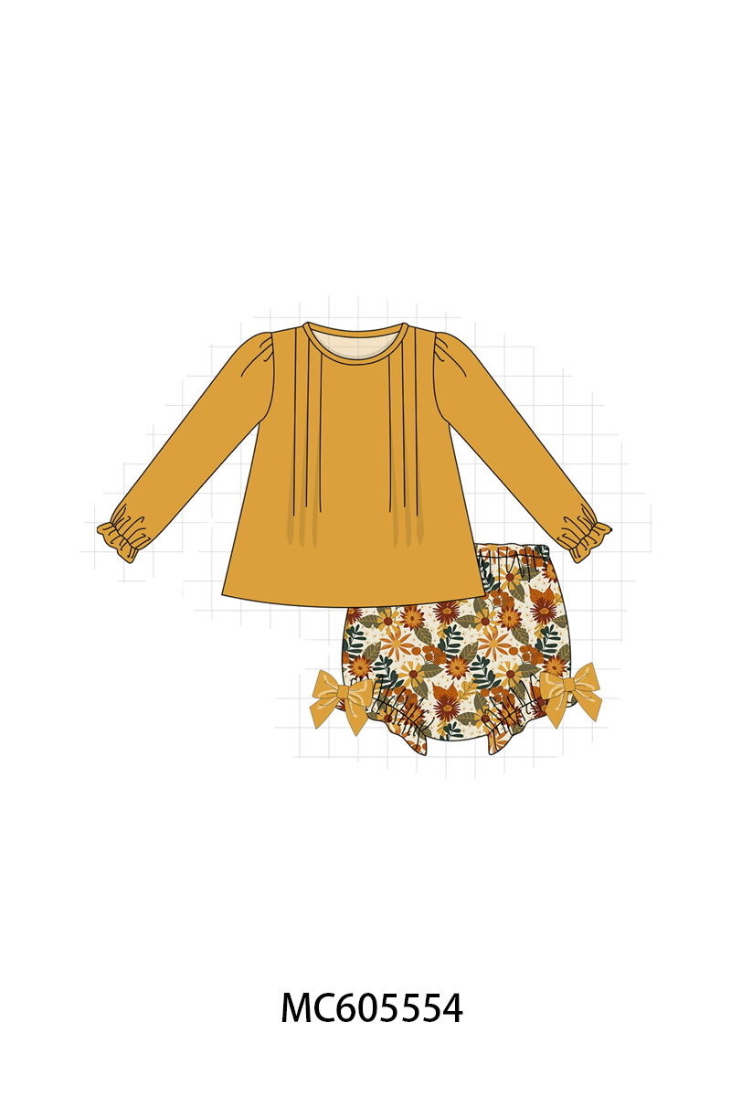 PO93 Mustard floral print ruffle collection - ETA mid-November to LC