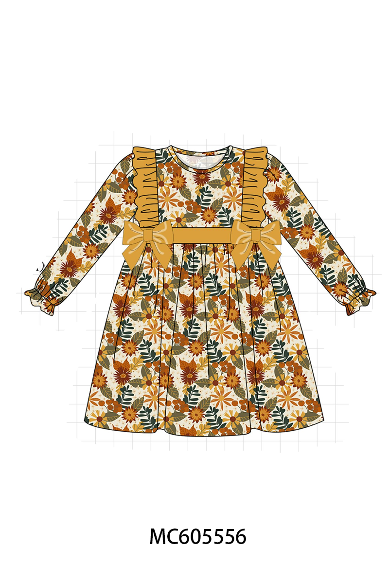 PO93 Mustard floral print ruffle collection - ETA mid-November to LC