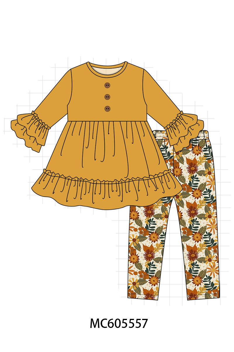 PO93 Mustard floral print ruffle collection - ETA mid-November to LC