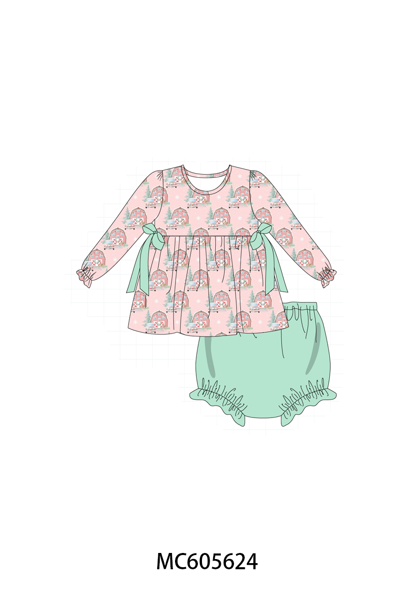 PO93 Pink christmas house ruffle collection - ETA mid-November to LC