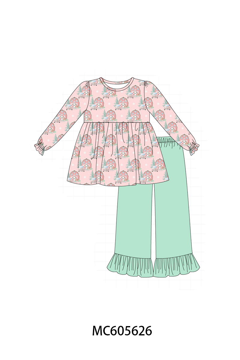 PO93 Pink christmas house ruffle collection - ETA mid-November to LC