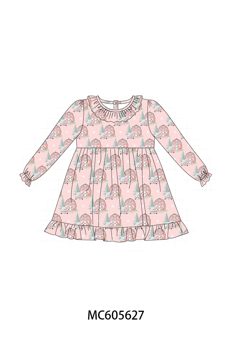 PO93 Pink christmas house ruffle collection - ETA mid-November to LC