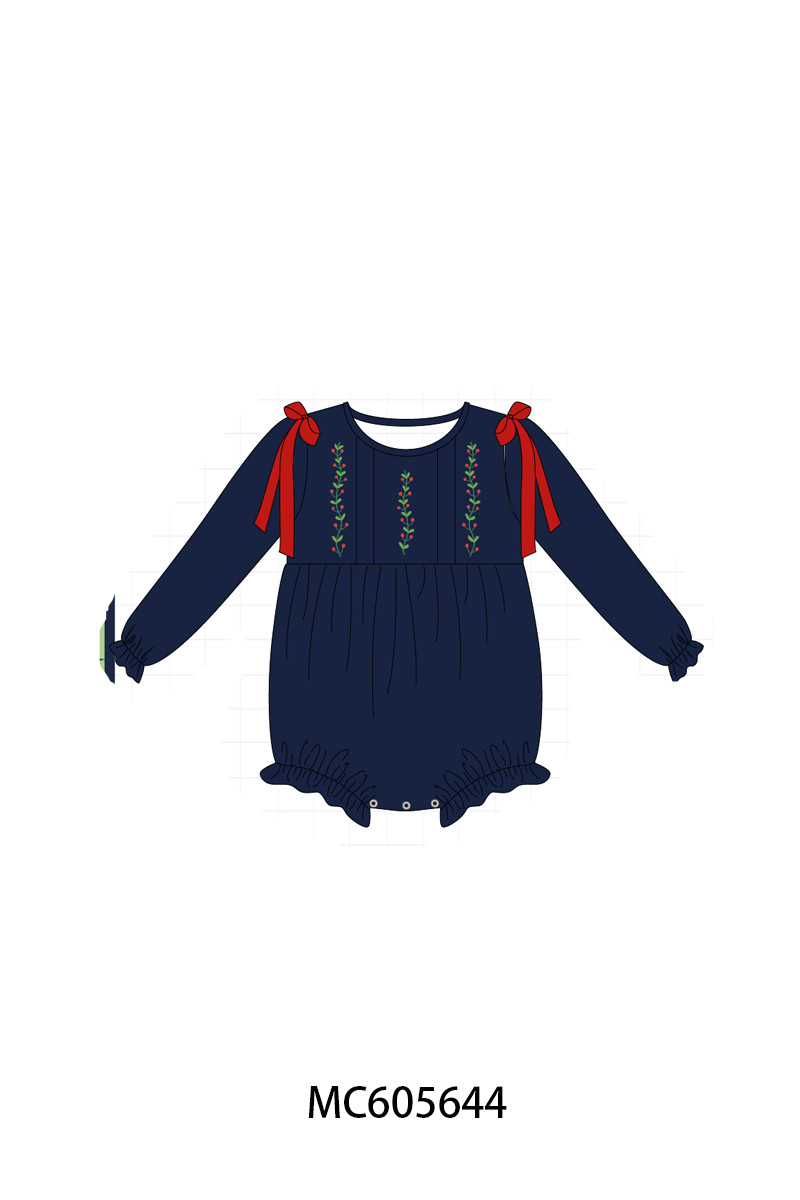 PO93 Navy holly embroidery collection - ETA mid-November to LC