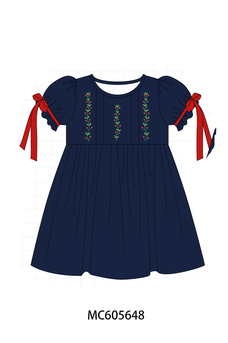 PO93 Navy holly embroidery collection - ETA mid-November to LC