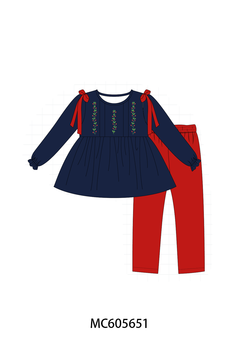 PO93 Navy holly embroidery collection - ETA mid-November to LC