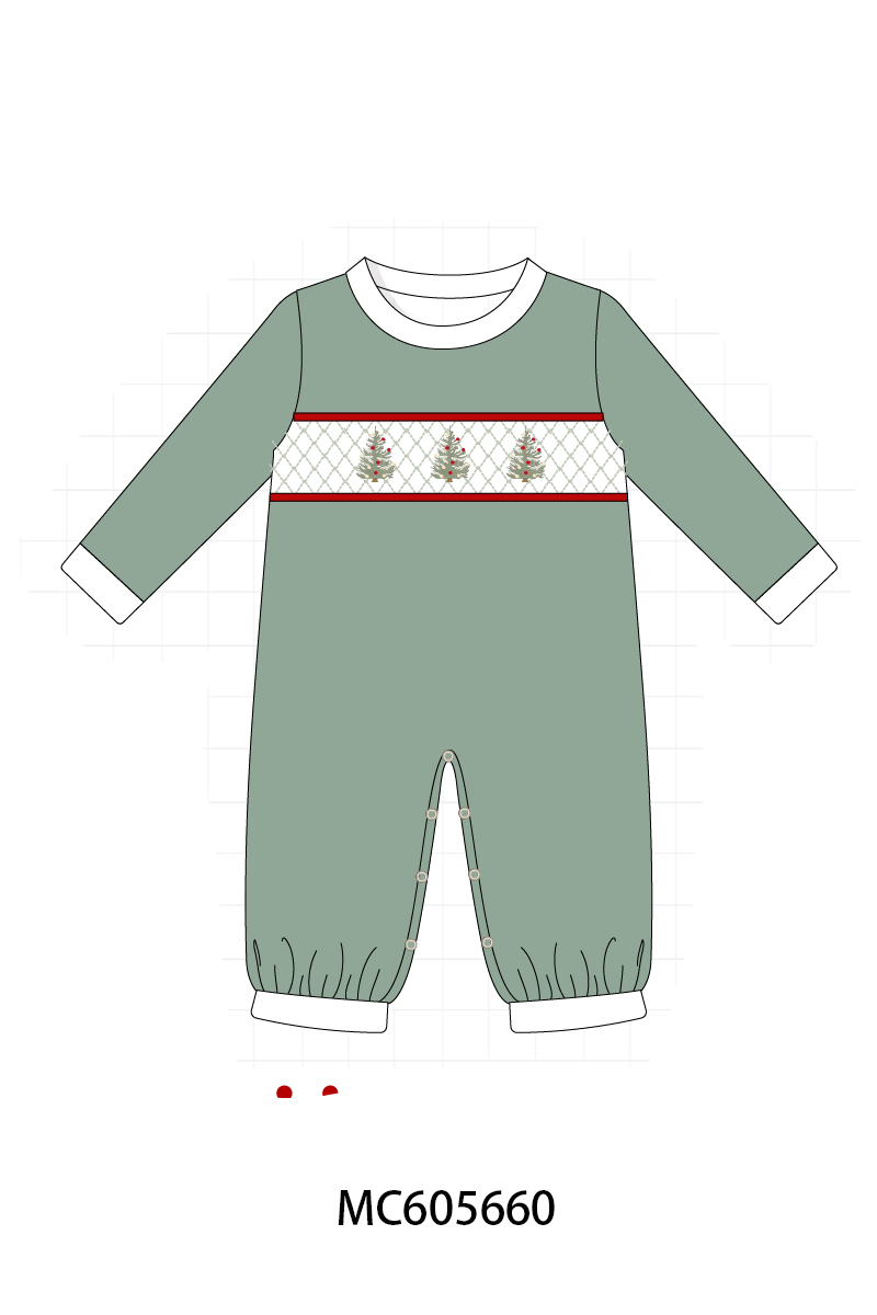 PO93 Red&sage christmas tree holly smocked collection - ETA mid-November to LC
