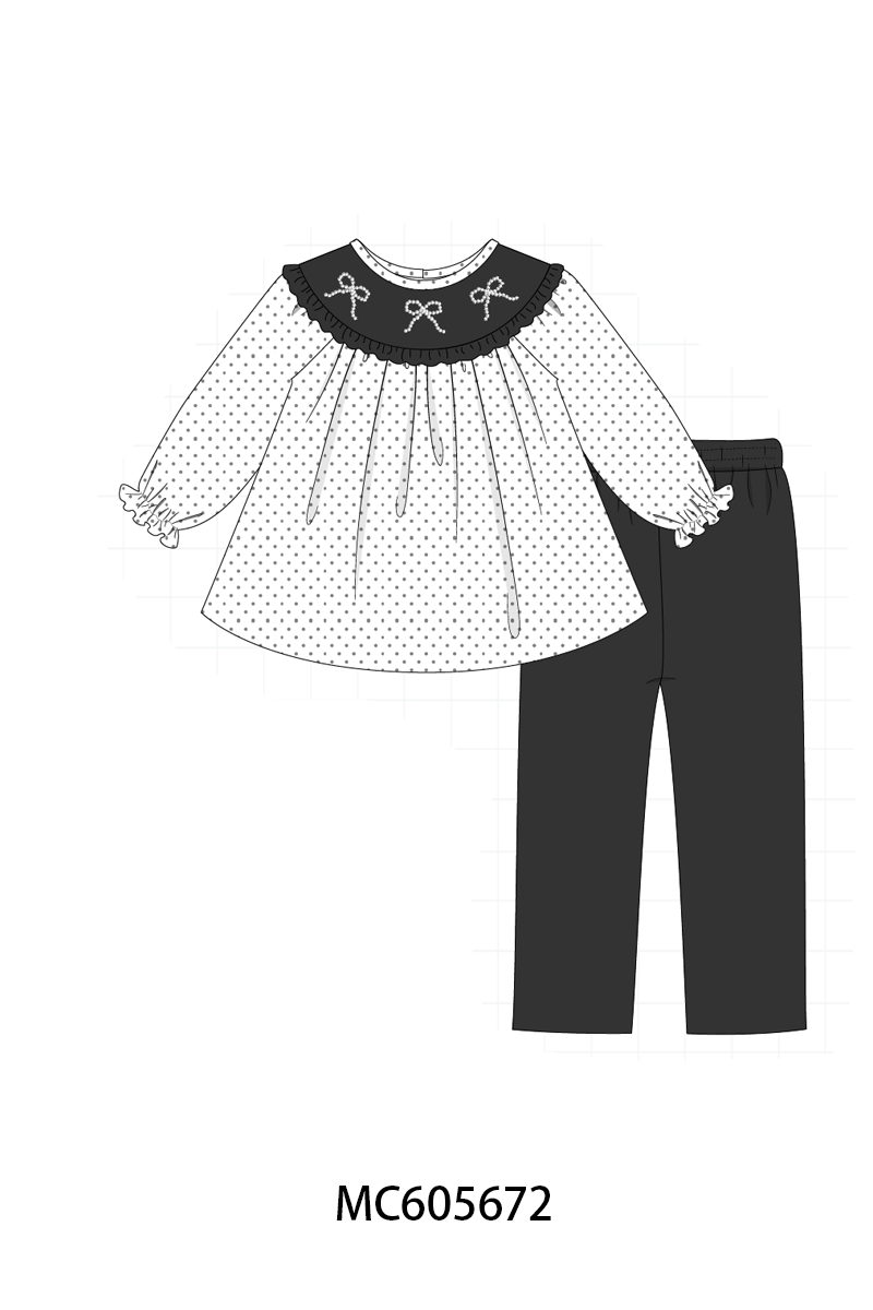PO93 White bow pearl stich dot collection - ETA mid-November to LC