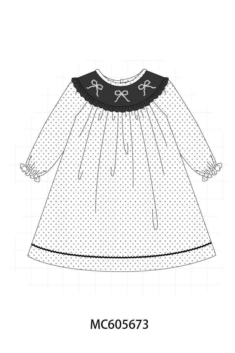 PO93 White bow pearl stich dot collection - ETA mid-November to LC