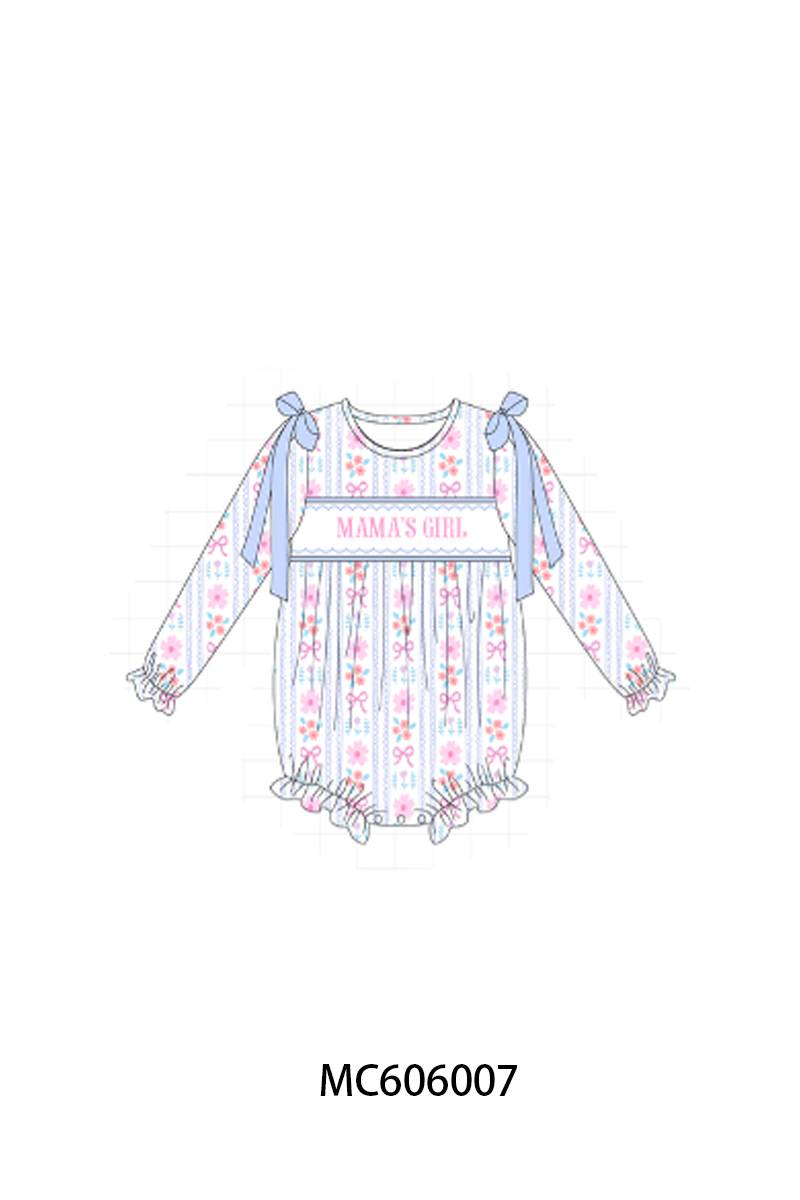 PO95 Blue MAMA'S GIRL embroidery floral collection - ETA early December to LC