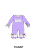 PO95 Purple&mustard dinosaur applique gingham collection - ETA early December to LC