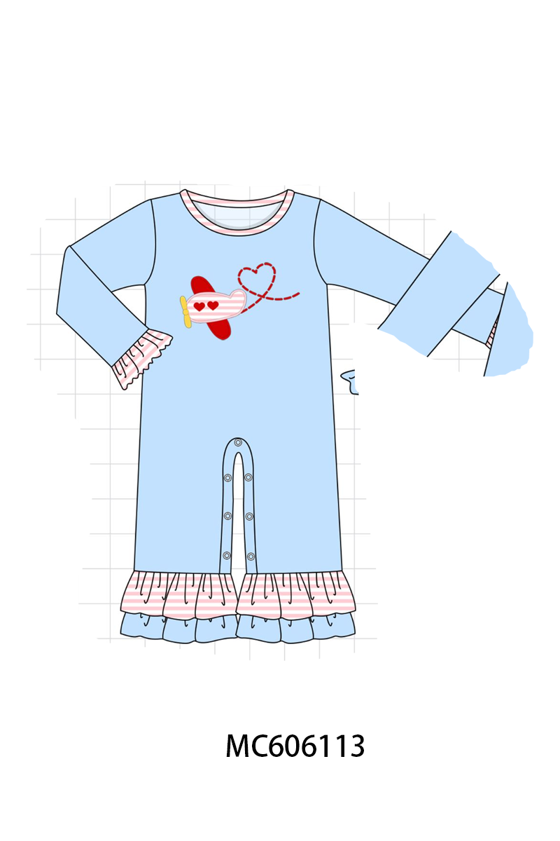 PO95 Blue valentine's day airplane applique collection - ETA early December to LC