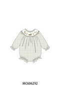 PO95 Sage duck embroidery plaid collection 1 - ETA early December to LC