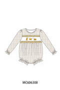 PO95 Brown puppy embroidery plaid collection - ETA early December to LC