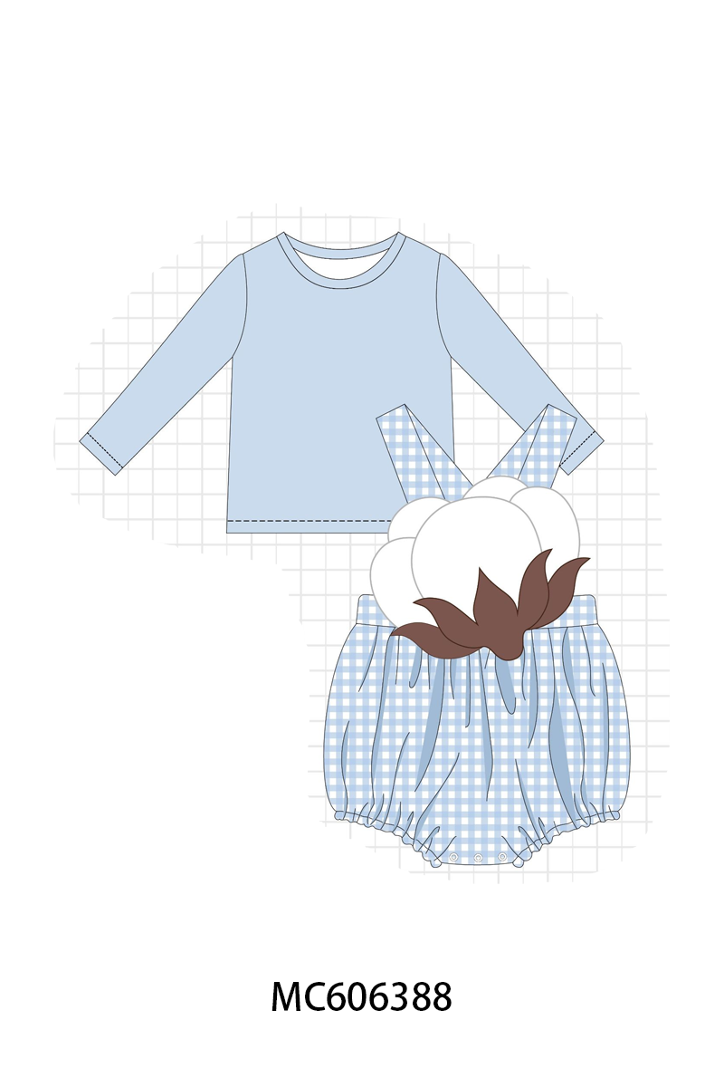 PO95 Blue&pink cotton applique gingham collection - ETA early December to LC