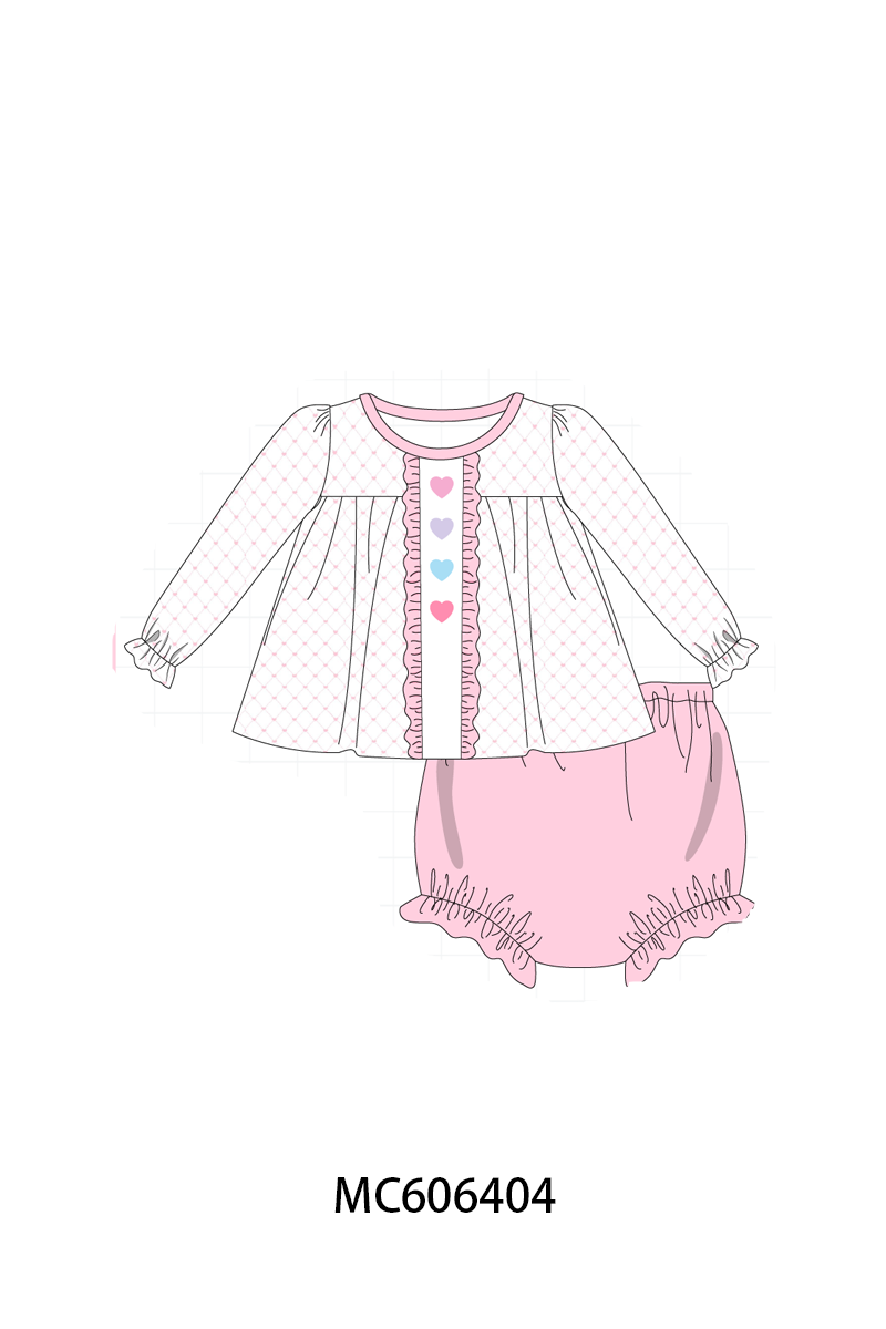 PO96 Pink&blue valentine's day heart embroidery collection - ETA December to LC