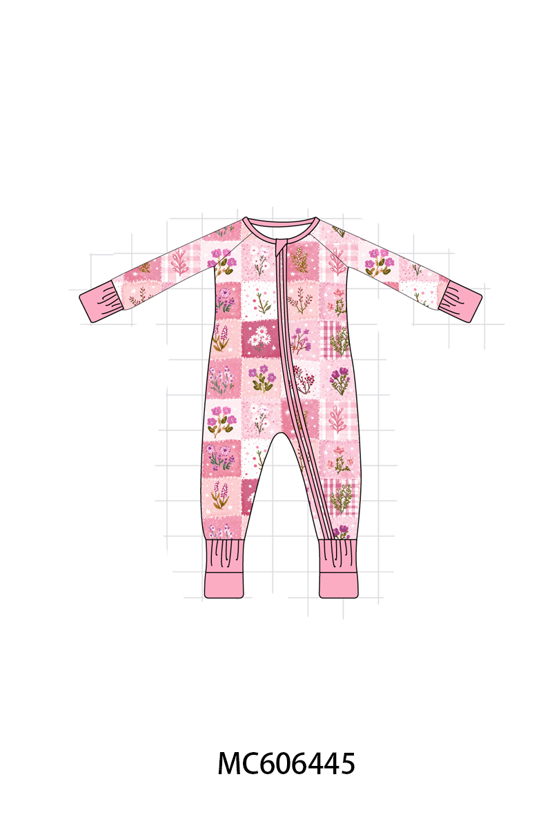 PO96 Pink floral checkered bamboo collection - ETA December to LC