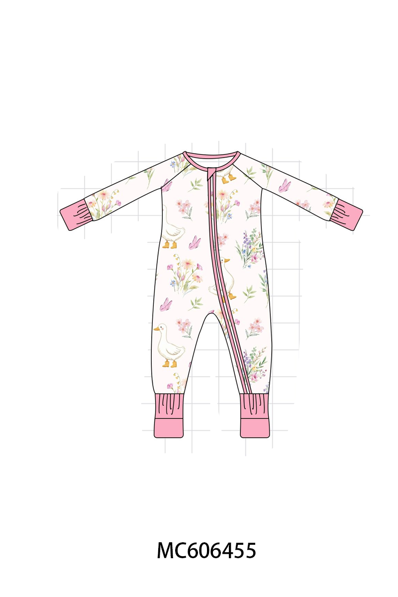 PO96 Pink goose floral ruffle bamboo collection - ETA December to LC