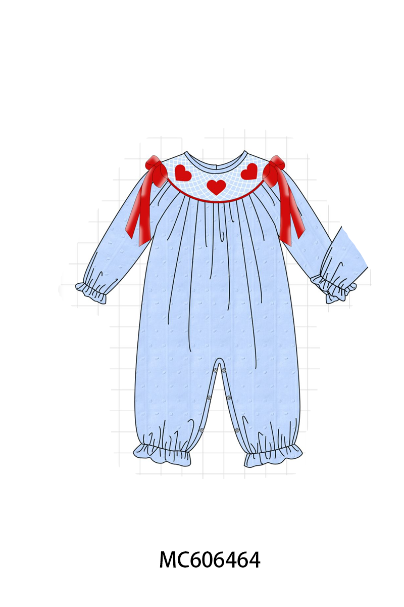 PO96 Blue heart smocked swiss dot collection - ETA December to LC
