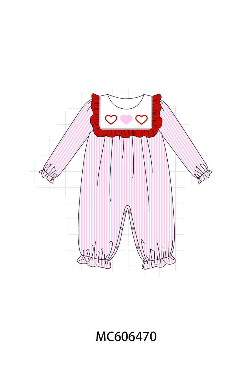 PO96 Pink heart embroidery stripe collection - ETA December to LC