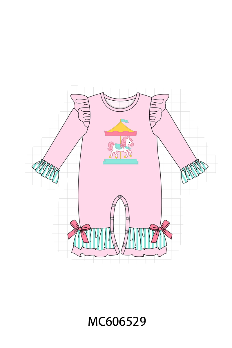 PO96 Pink carousel applique stripe collection - ETA December to LC