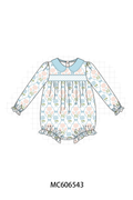 PO96 Blue hydrandeas bow smocked collection - ETA December to LC