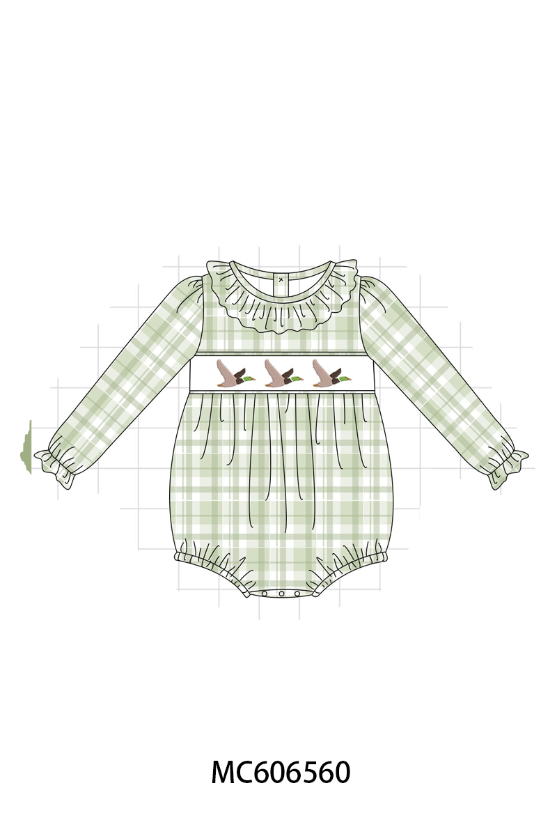 PO96 Sage duck embroidery plaid collection - ETA December to LC