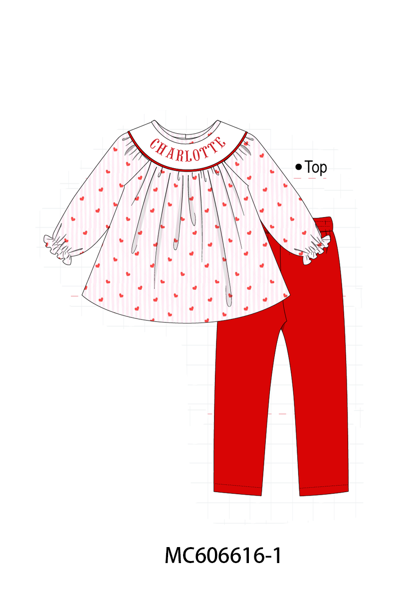 PO96 Pink&blue heart monogram embroidery collection - ETA December to LC