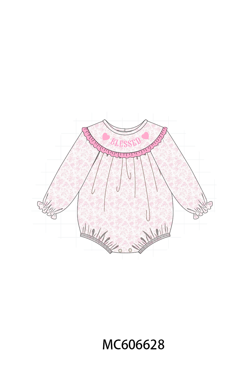 PO96 Pink blessed heart embroidery collection - ETA December to LC