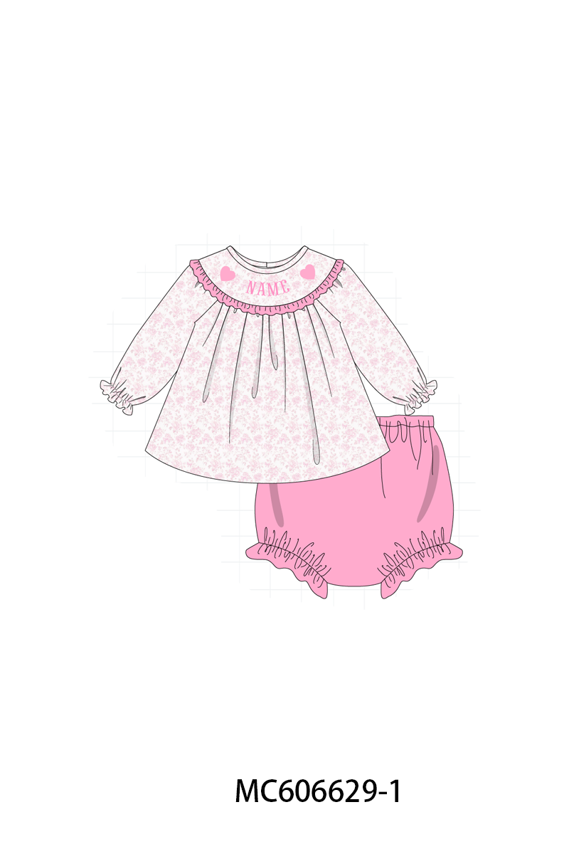 PO96 Pink heart monogram embroidery collection - ETA December to LC
