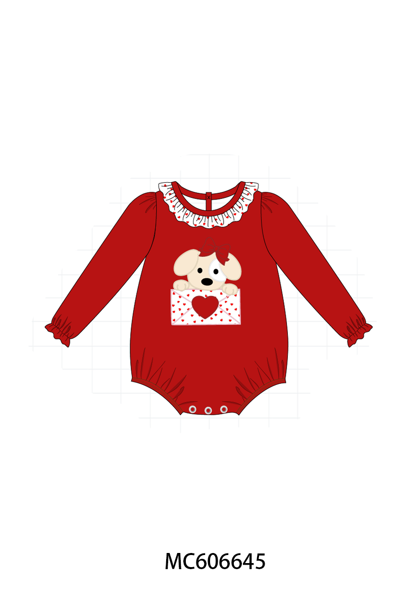 PO96 Red&blue puppy heart letter applique collection - ETA December to LC