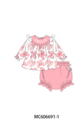 PO96 Pink monogram embroidery bow collection - ETA December to LC