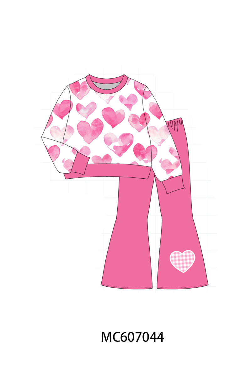 PO98 Multicolored valentine's day bow heart pants set collection  - ETA January to LC
