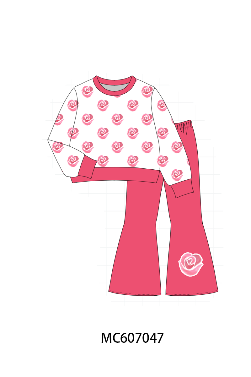 PO98 Multicolored valentine's day bow heart pants set collection  - ETA January to LC