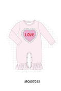 PO98 Pink love heart embroidery ruffle collection  - ETA January to LC