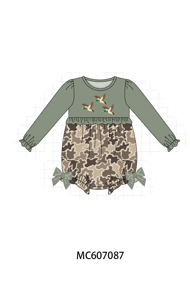 PO98 Grey green leopard duck embroidery collection  - ETA January to LC