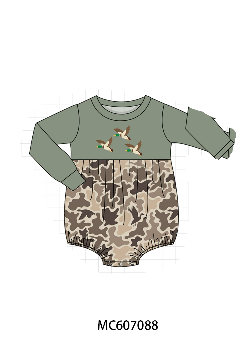 PO98 Grey green leopard duck embroidery collection  - ETA January to LC