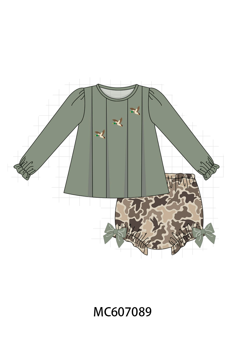 PO98 Grey green leopard duck embroidery collection  - ETA January to LC