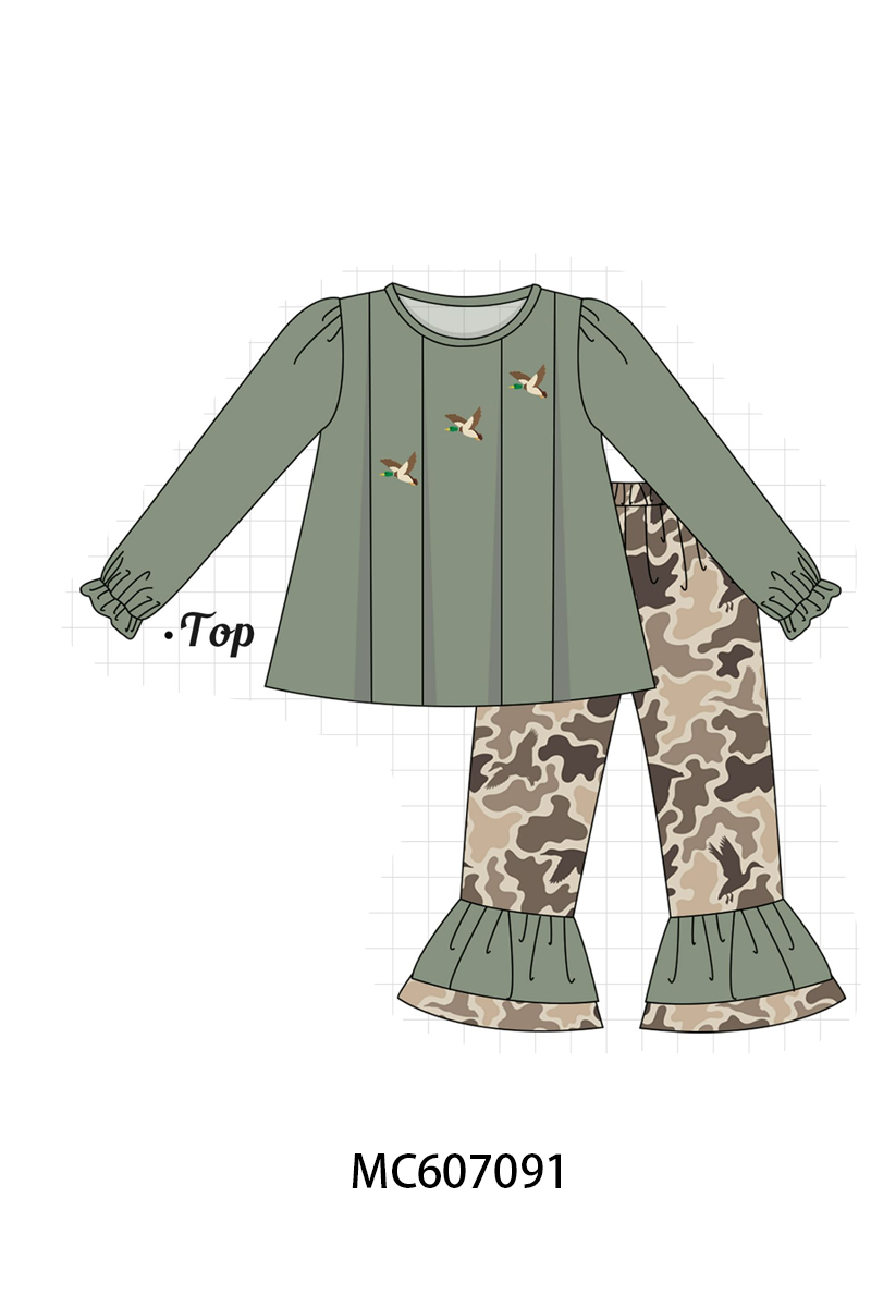 PO98 Grey green leopard duck embroidery collection  - ETA January to LC