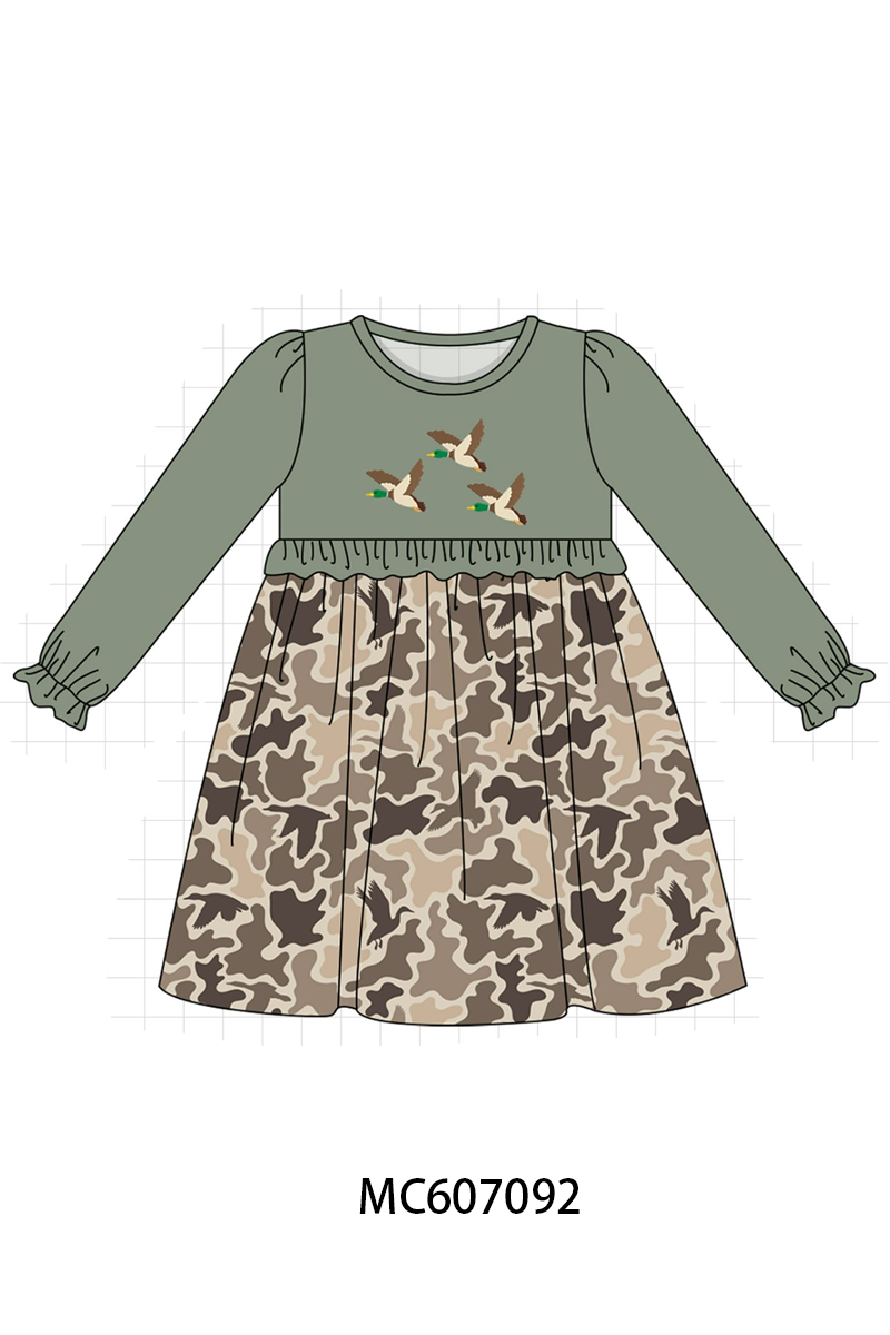 PO98 Grey green leopard duck embroidery collection  - ETA January to LC