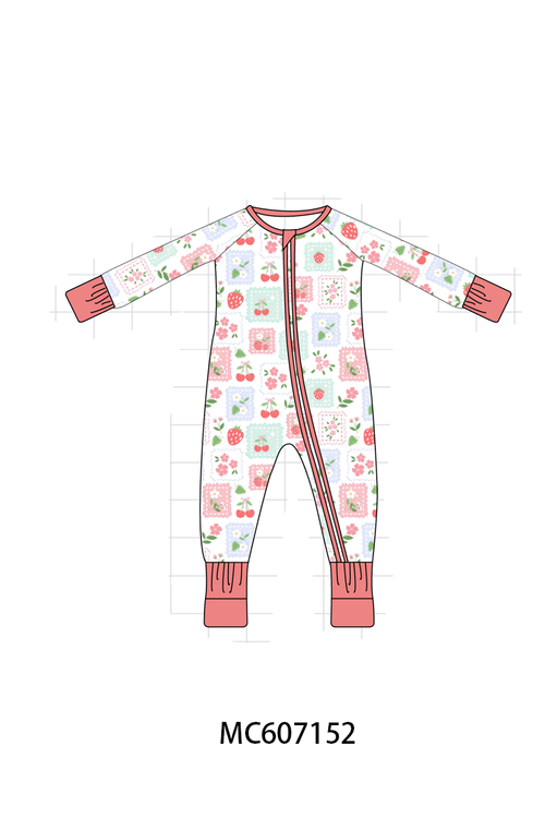 PO98 Coral strawberry patchwork bamboo collection - ETA January to LC