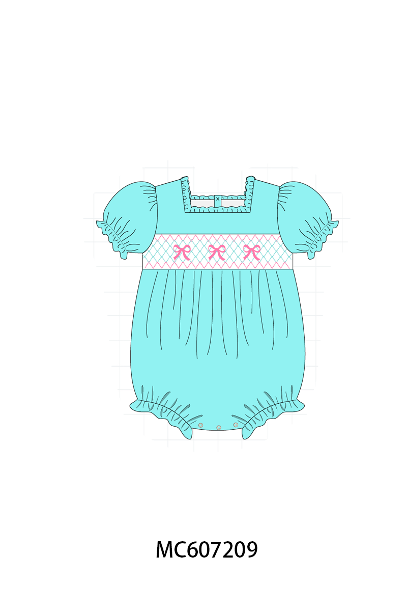 PO99 Blue bow smocked collection