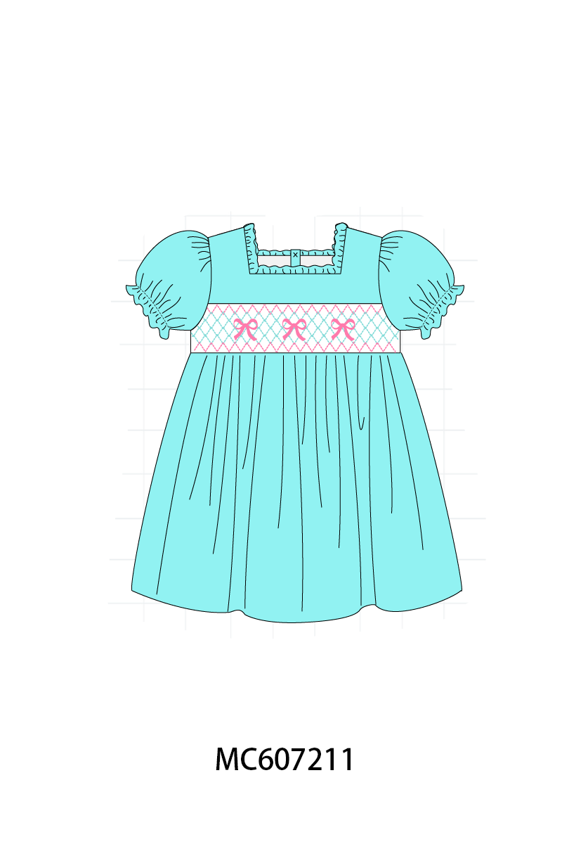 PO99 Blue bow smocked collection