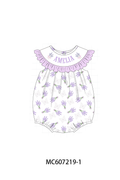 PO99 Lavender bow monogram embroidery ruffle collection