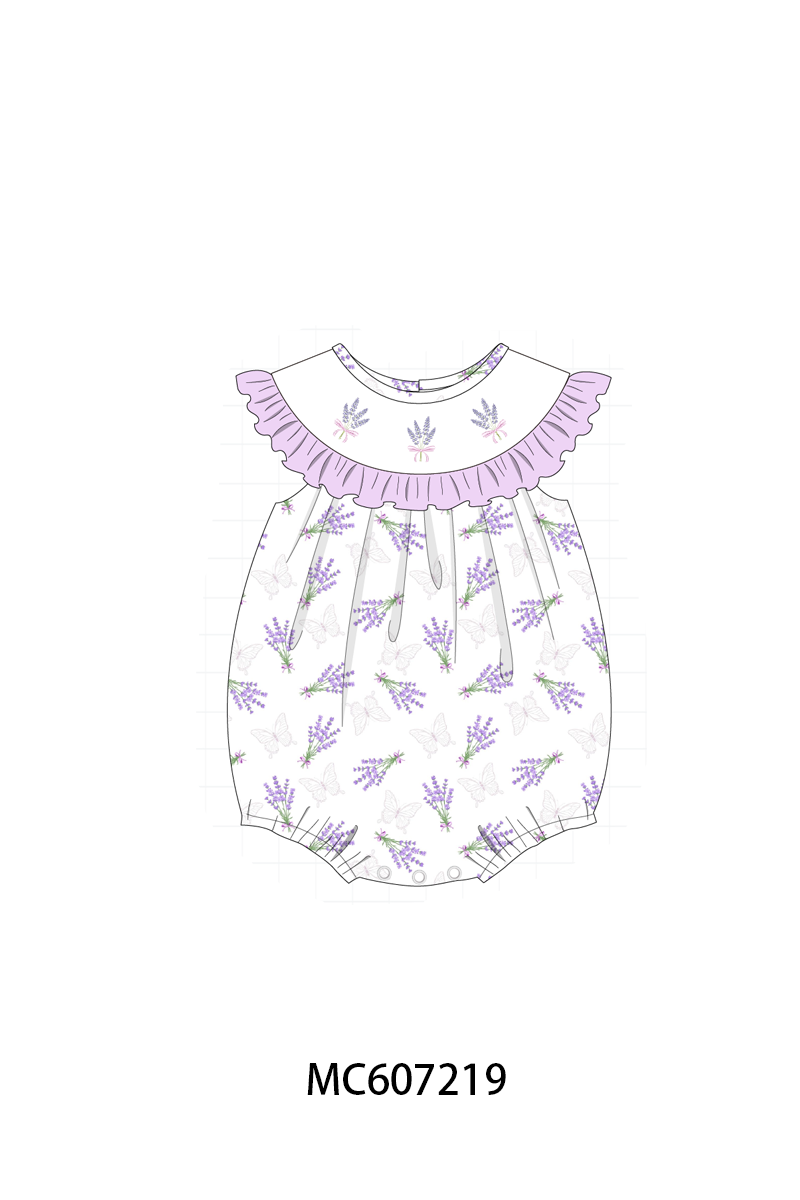 PO99 Lavender bow embroidery ruffle collection